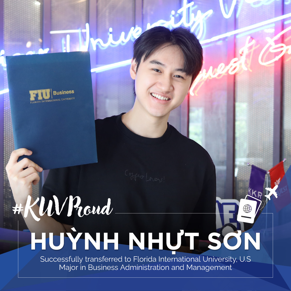 Huỳnh Nhựt Sơn chuyển tiếp thành công đến FIU!