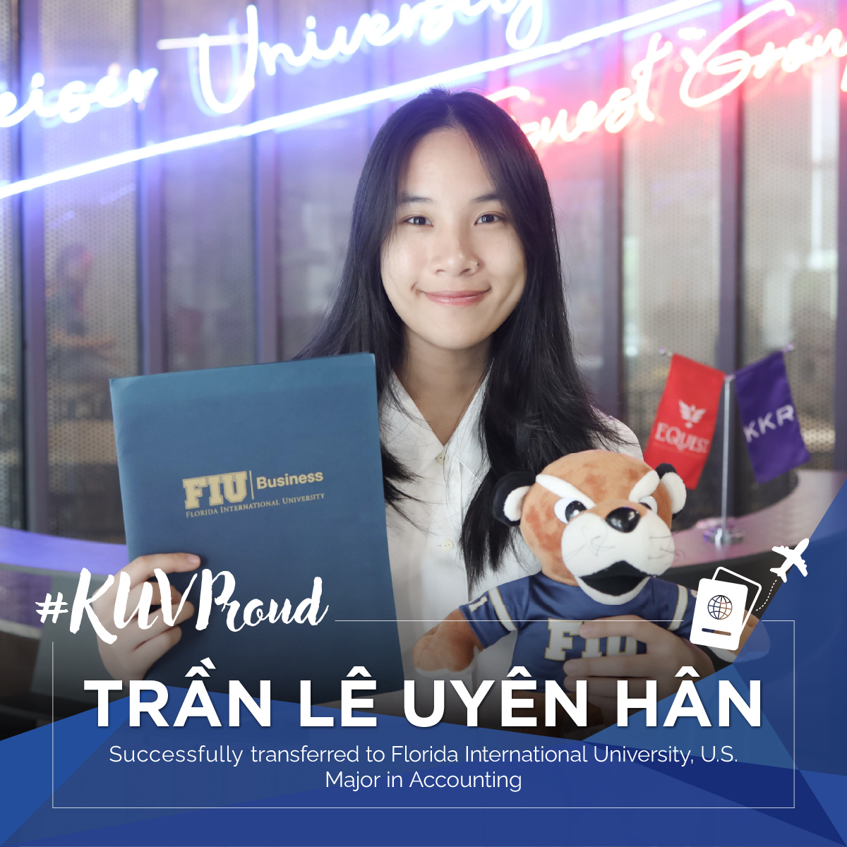 Uyên Hân chuyển tiếp thành công đến Florida International University